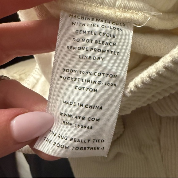 AYR • the metropolitan corduroy pleated pants - cream - size 14 - Picture 7 of 8